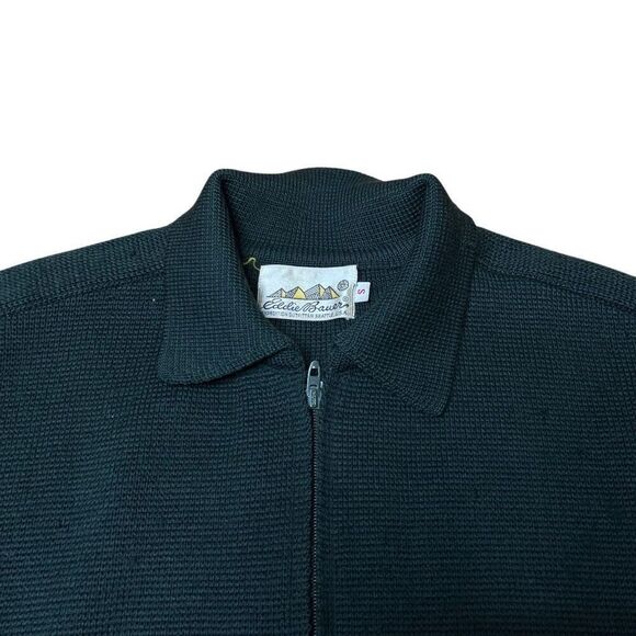 Vintage 60s 70s Eddie Bauer Wool Full Zip Collared Sweater Small - Picture 2 of 5